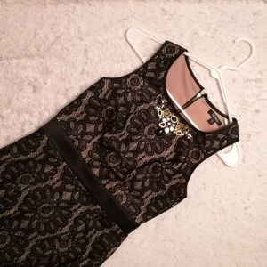 Tan/Black Lace Dress